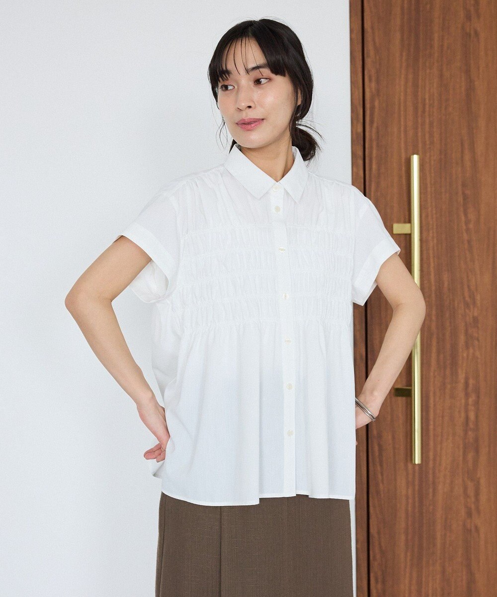 CRAFT STANDARD BOUTIQUE シャーリングショートスリーブブラウス 