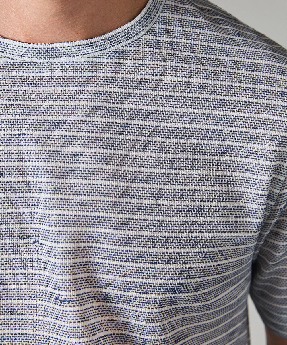 GOTAIRIKU NEW【麻混の清涼感】ノルマンディーリネン ボーダーTシャツ 