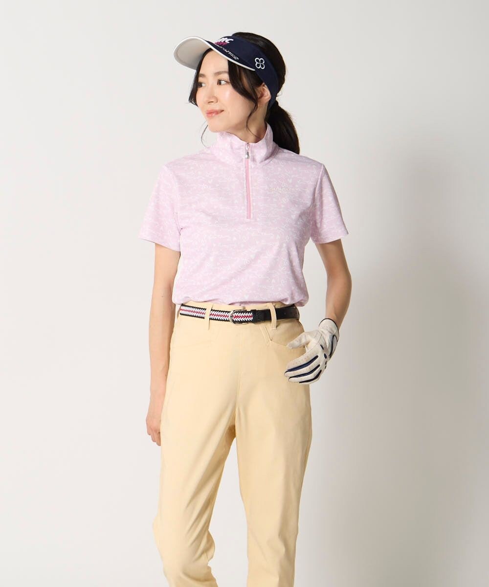 FILA GOLF／marie claire 【marie claire SPORT】 ハートデザイン柄ハーフジップ半袖シャツ 