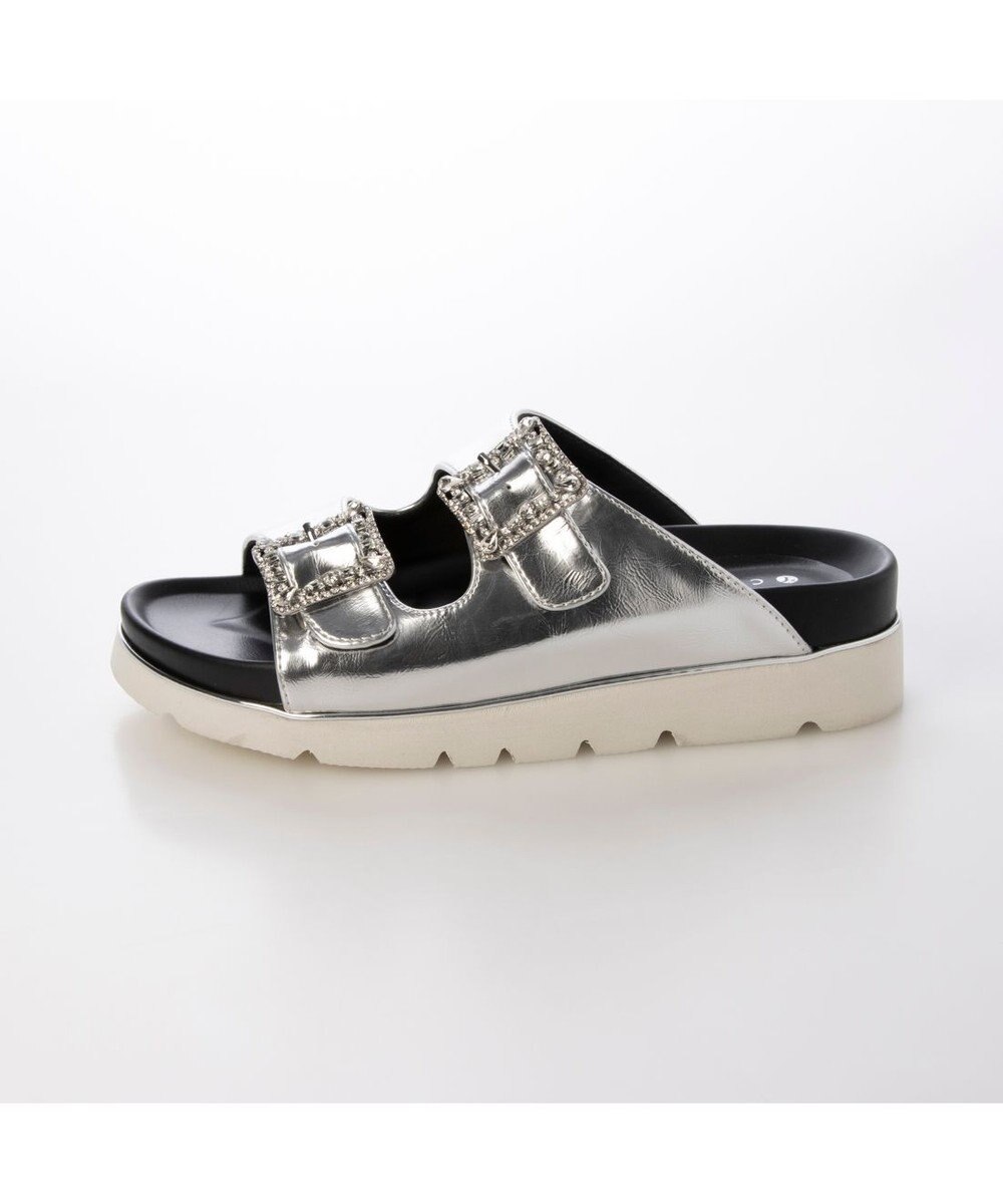 MODE ET JACOMO <carino>厚底ビジューバックルサンダル 