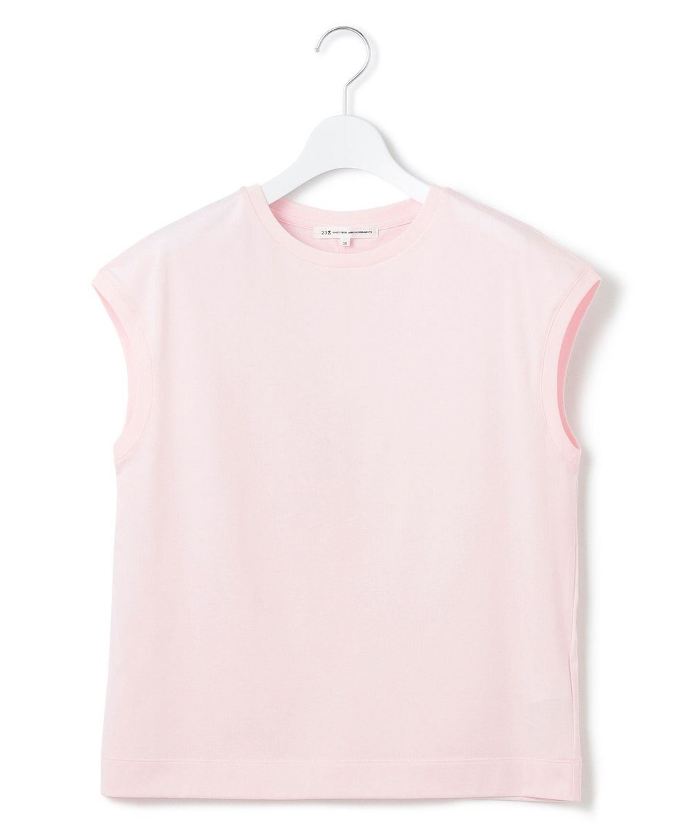 23区 L 【洗える】コンパクトヤーン フレンチスリーブ Tシャツ 