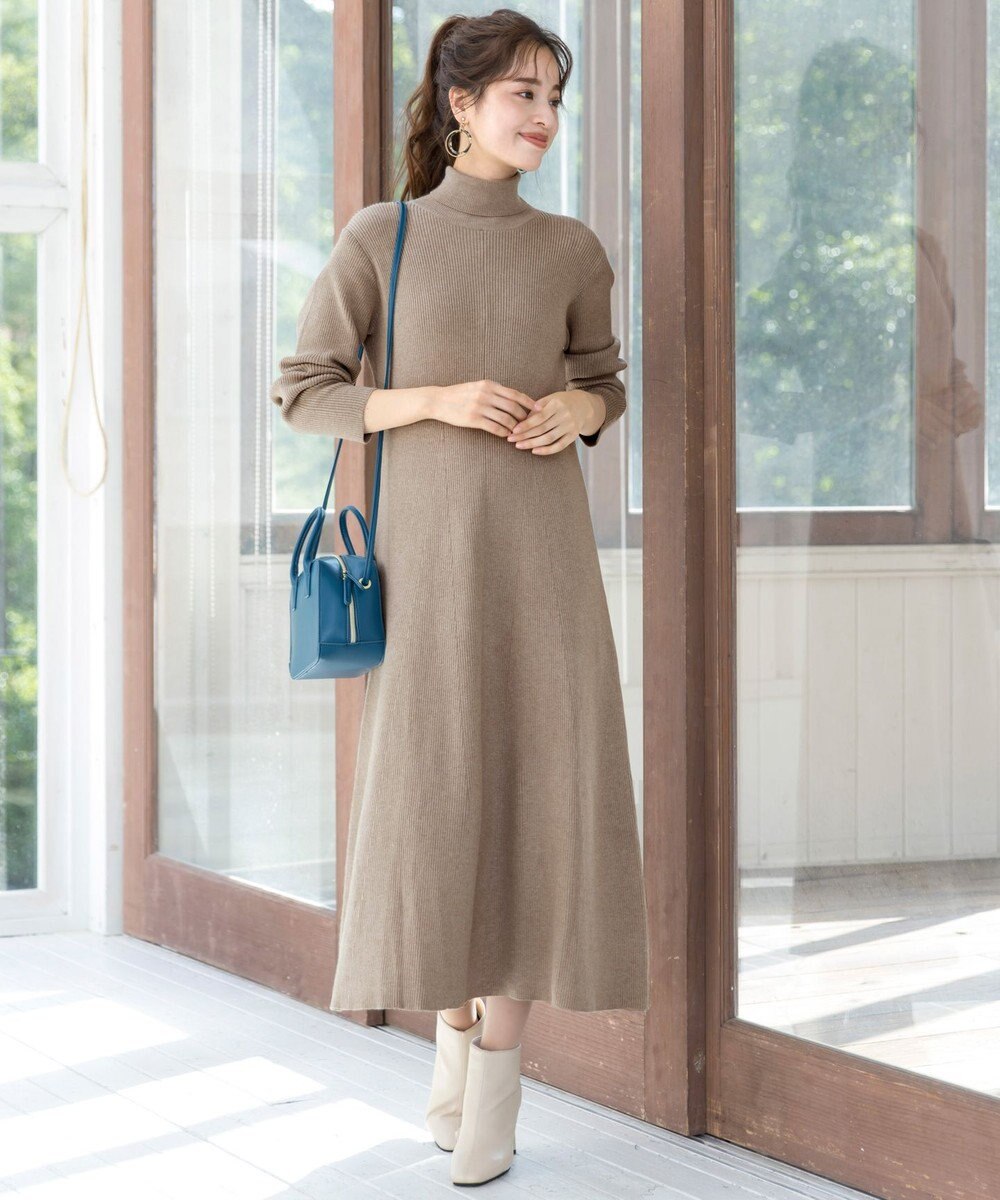 Tiaclasse 【洗える】大人上品なニットカーデ＋ワンピースセット 