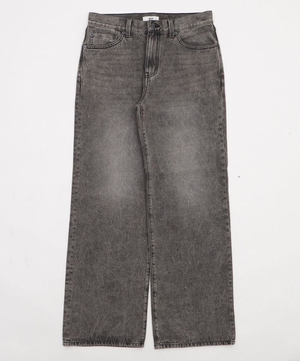 WEGO 【ウエスト調整可】ストレートデニムパンツ 
