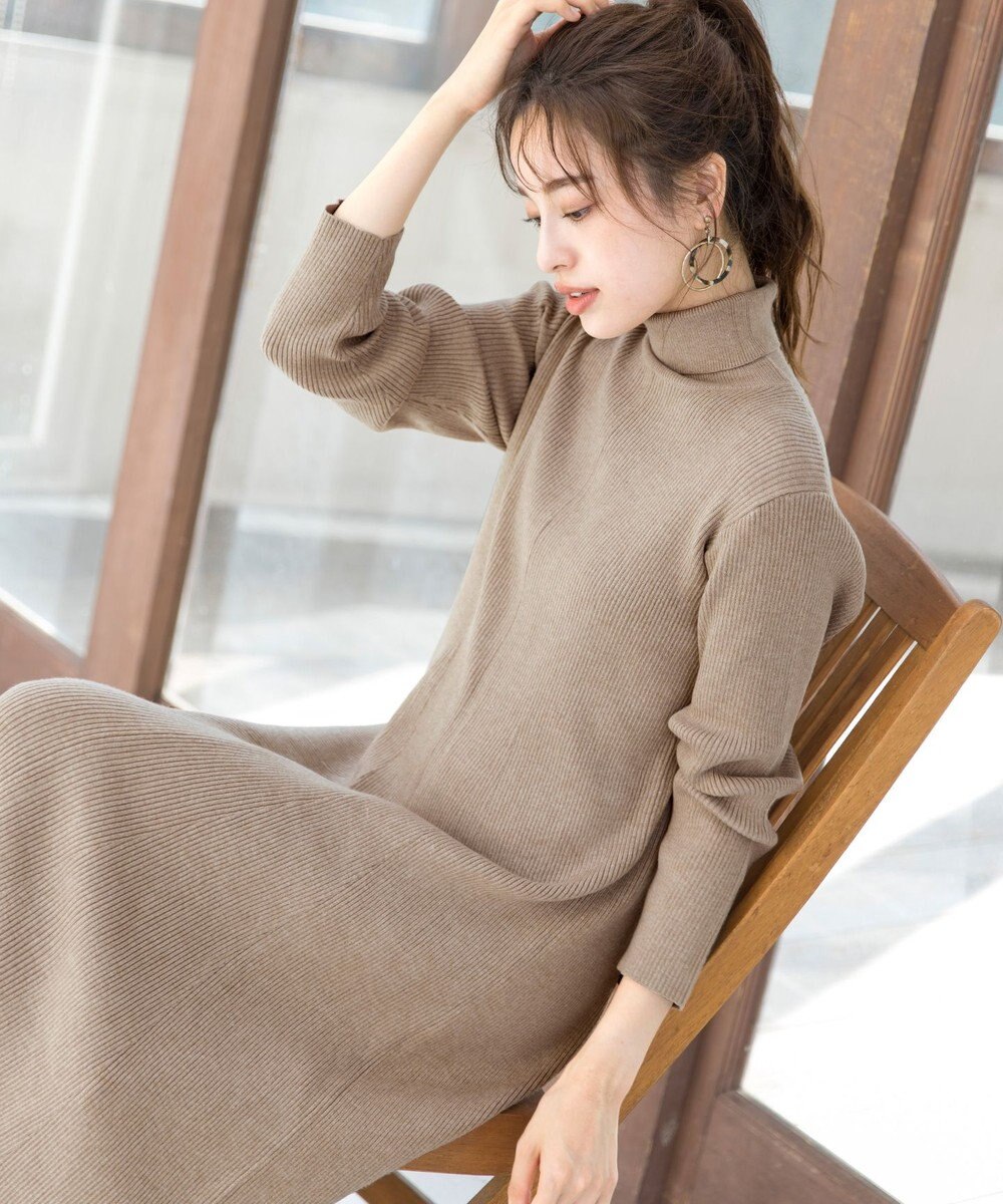 Tiaclasse 【洗える】大人上品なニットカーデ＋ワンピースセット 
