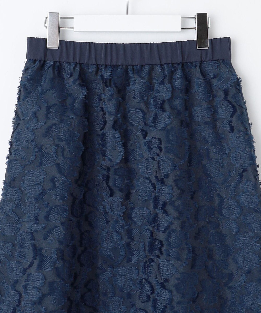 自由区 【洗える】フラワーカットジャガード スカート 