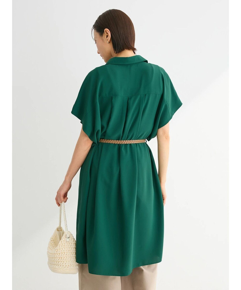 Green Parks ＳＥＴ２点　合皮ベルト＋ミディシャツワンピース 