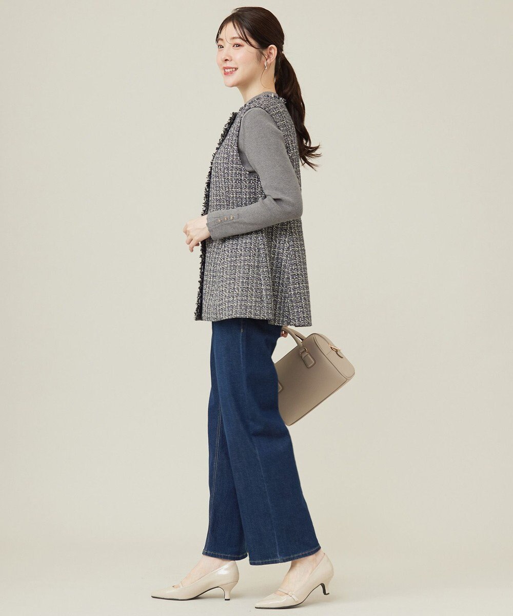 ANY SIS ファンシーツイードペプラム ジレ 