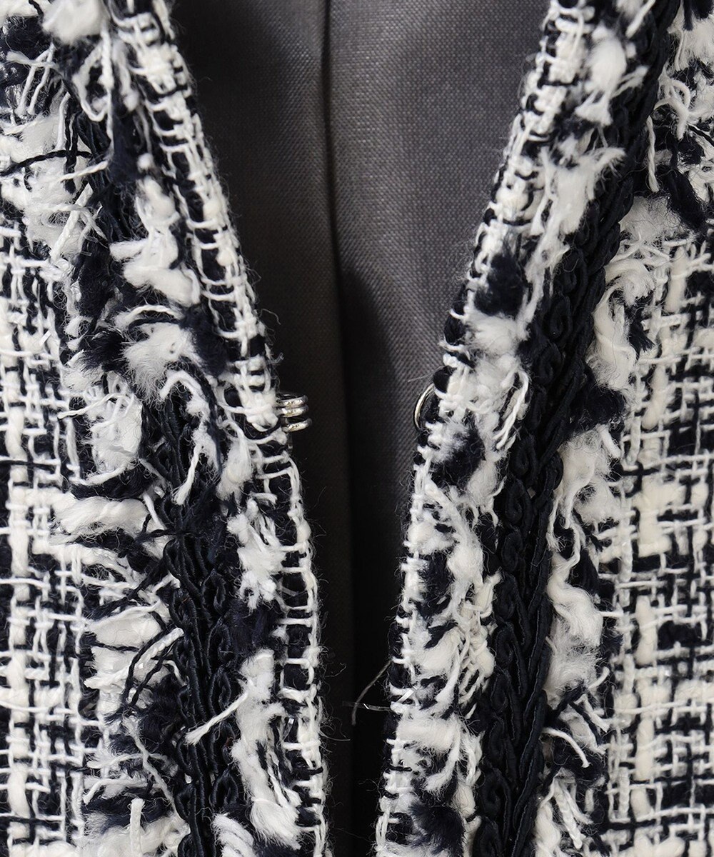 ANY ファンシーラメツイード ノーカラージャケット 