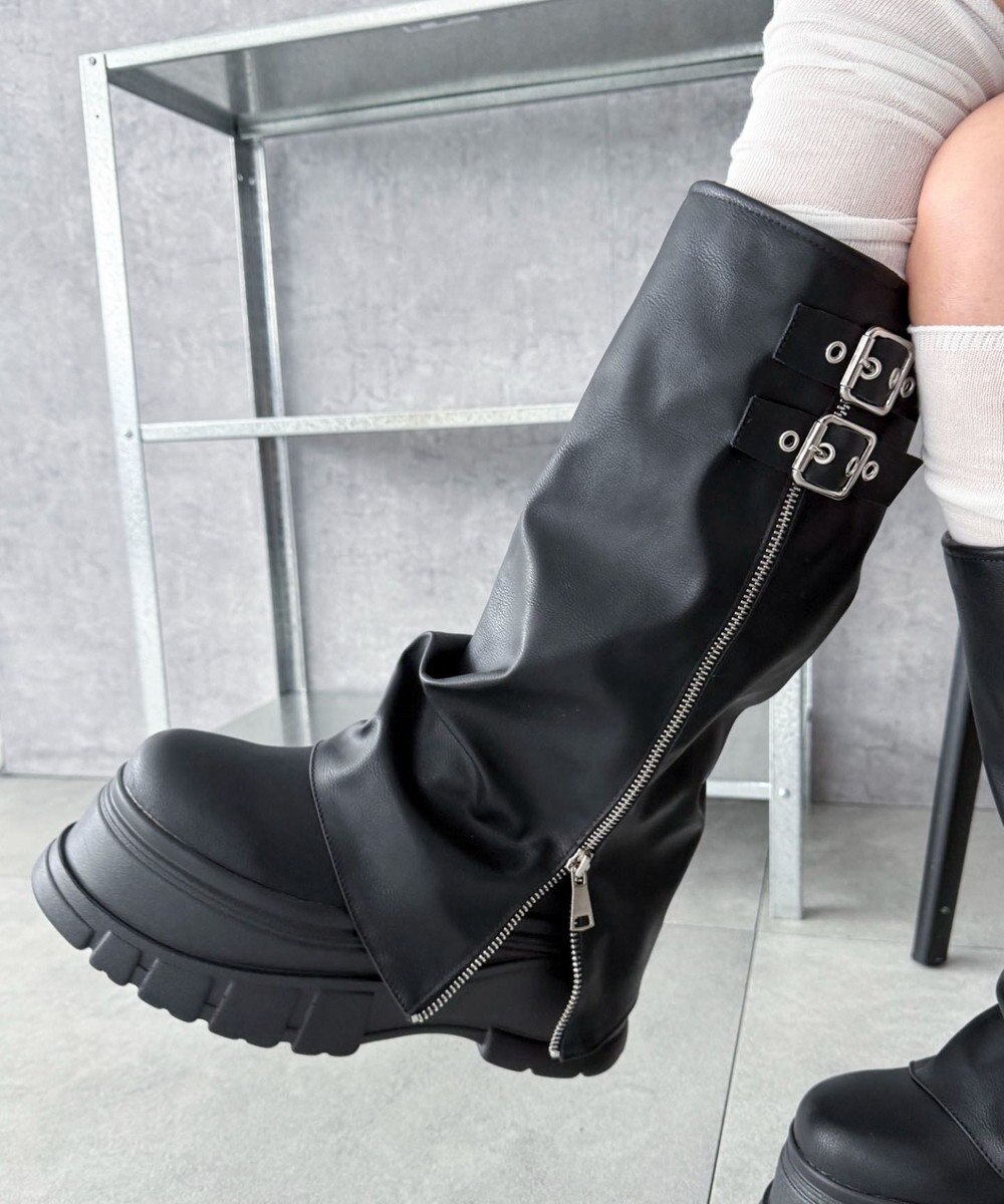 WEGO 厚底カバーロングブーツ 