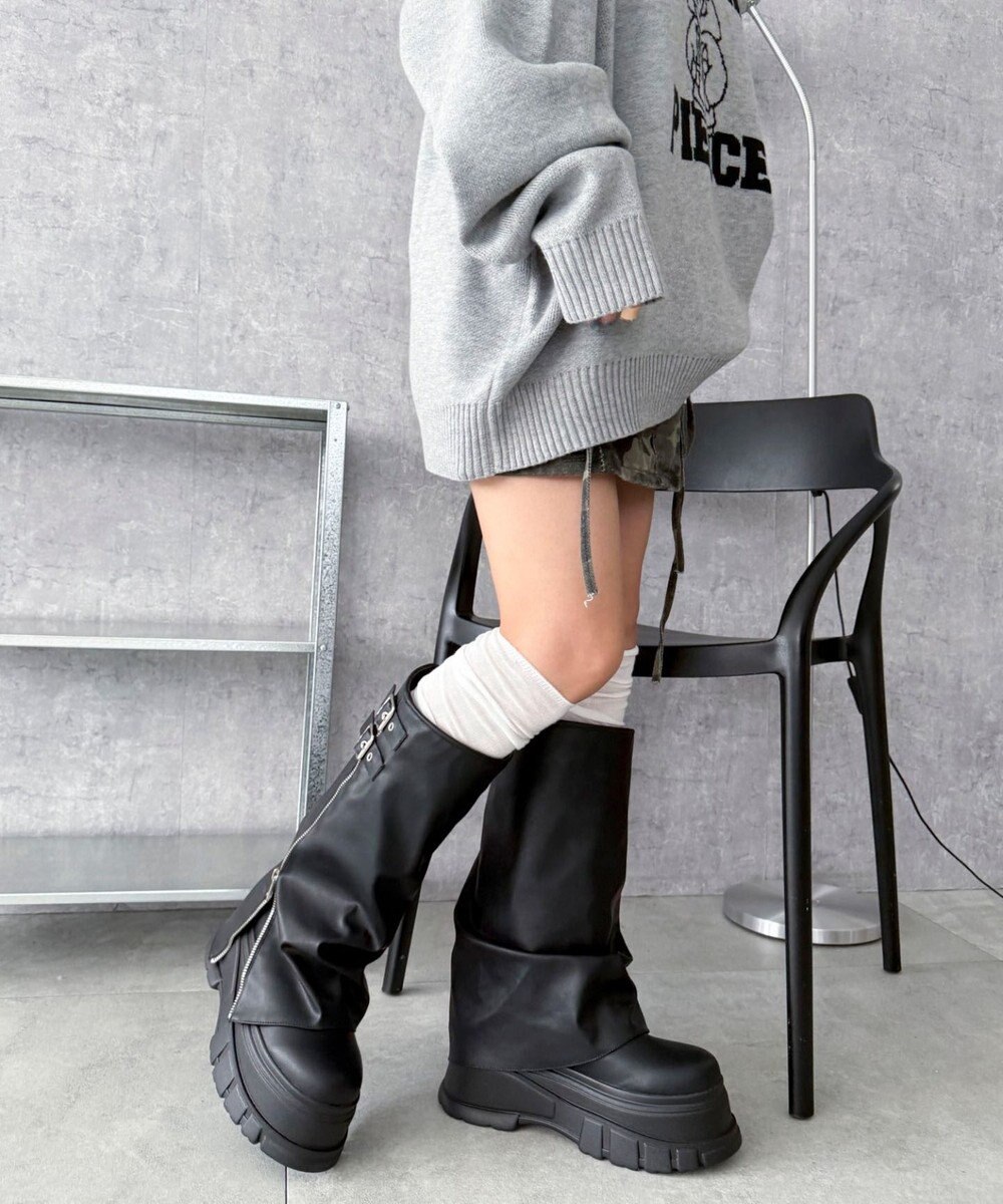 WEGO 厚底カバーロングブーツ 