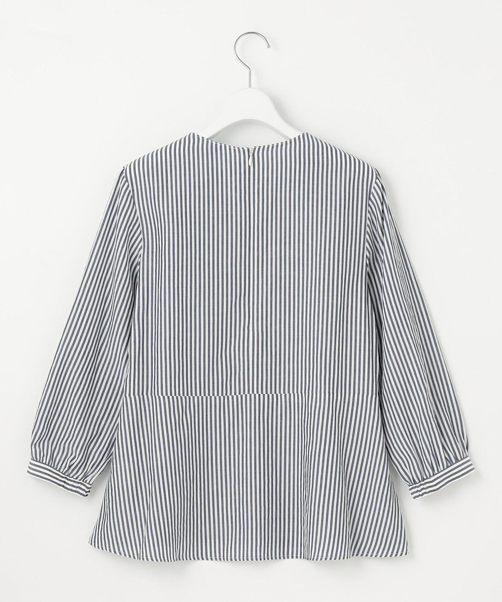 J.PRESS LADIES S 【洗える】コットンアセVis ストライプ クルーネック ブラウス 