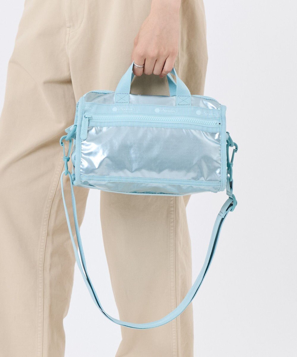 LeSportsac MINI DUFFEL CROSSBODY/アクアブルーシャイン 
