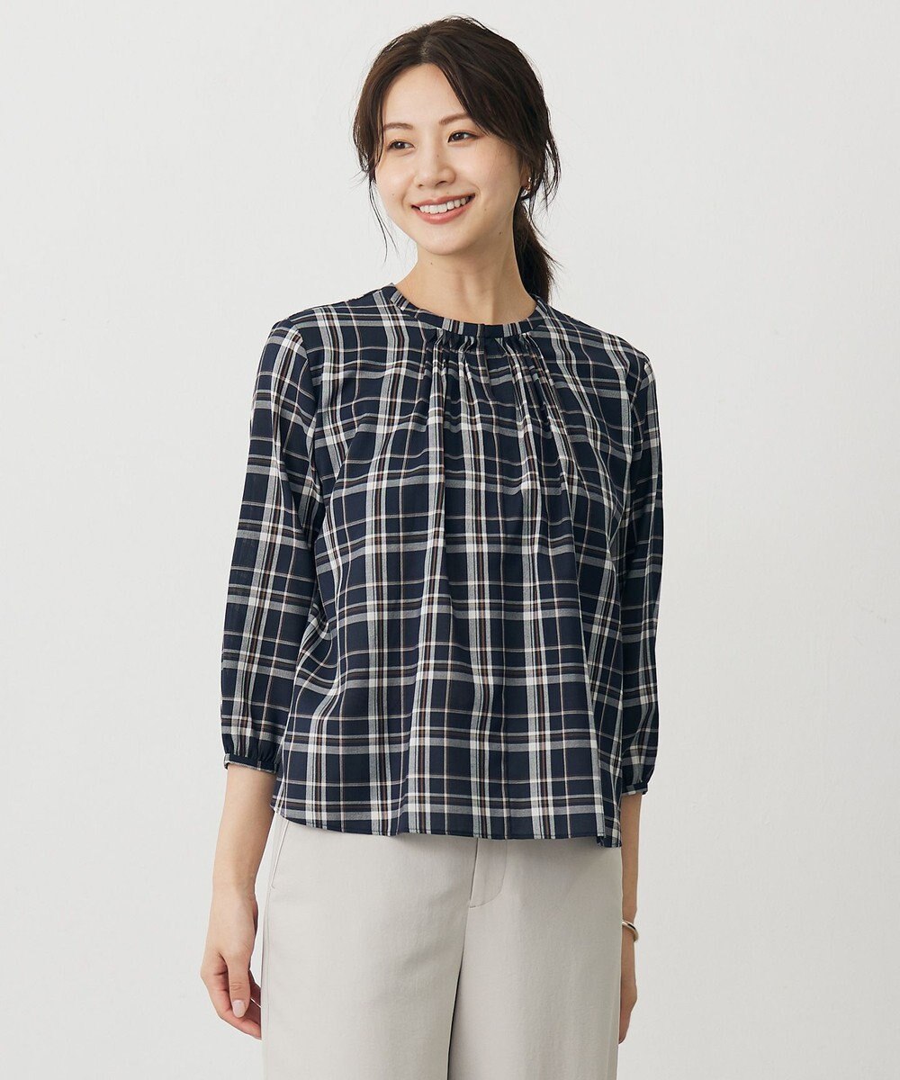 J.PRESS LADIES プロビスストライプ＆チェック カットソー 