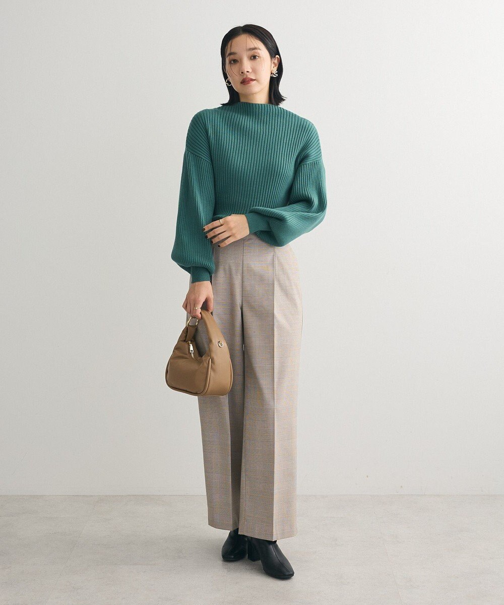 Green Parks あったかきれシル柄　ワイドストレートパンツ 