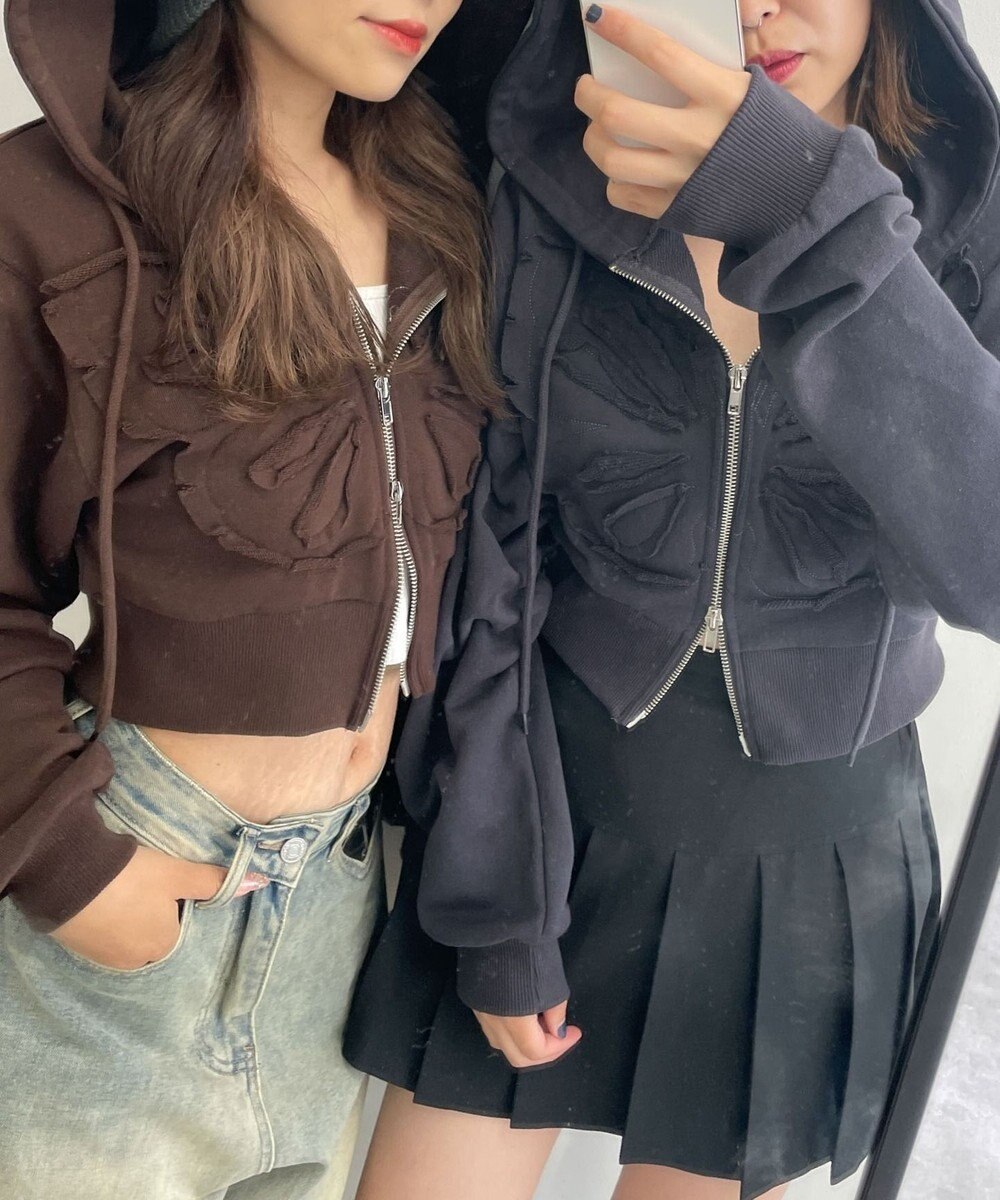 WEGO バタフライWジップショートパーカー 