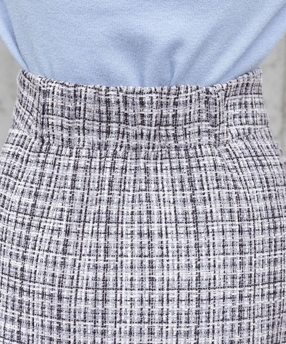 Tiaclasse 【洗える】大人華やかなツイードフレアスカート 