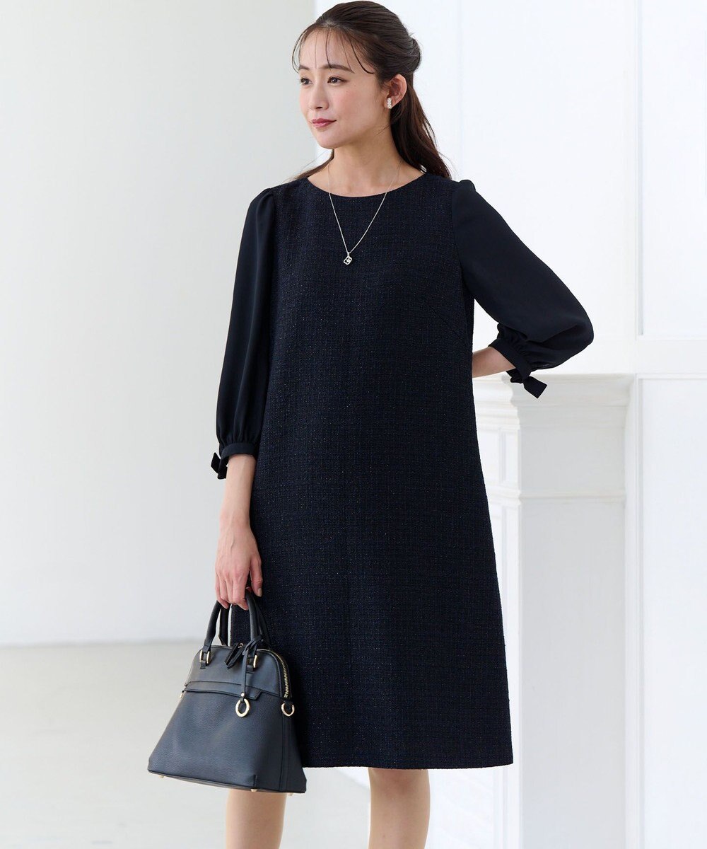 組曲 【KUMIKYOKU NAVY】ラメループモールツイード ワンピース 