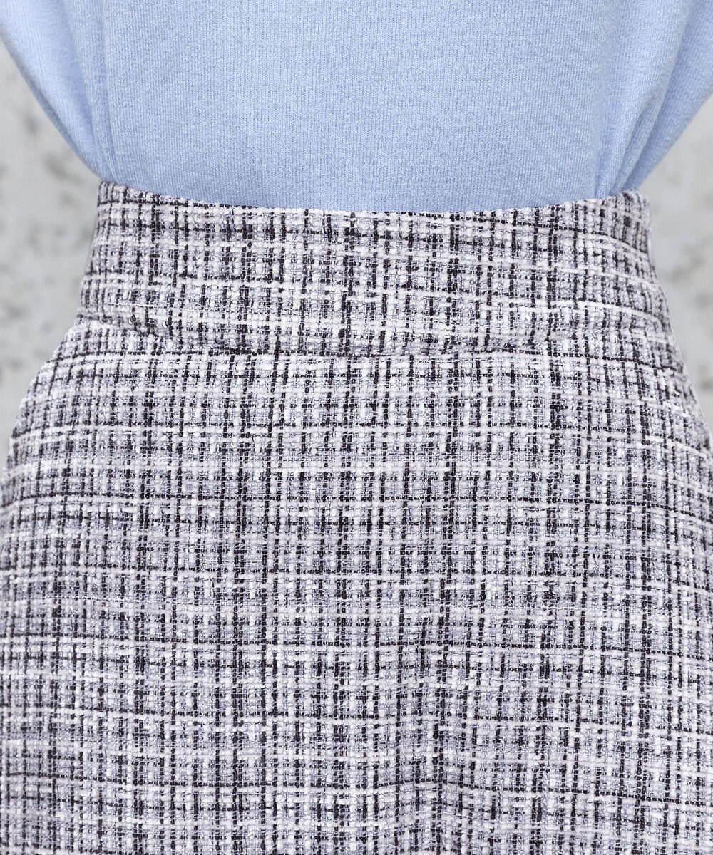 Tiaclasse 【洗える】大人華やかなツイードフレアスカート 