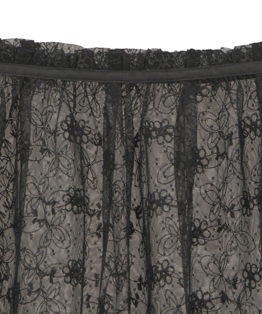 earth music&ecology フラワー刺繍レイヤードスカート 