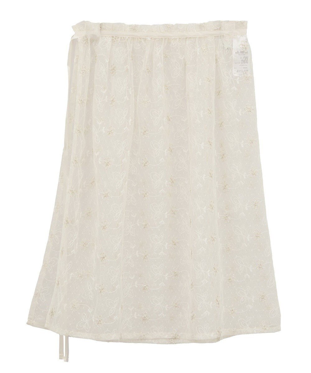 earth music&ecology フラワー刺繍レイヤードスカート 