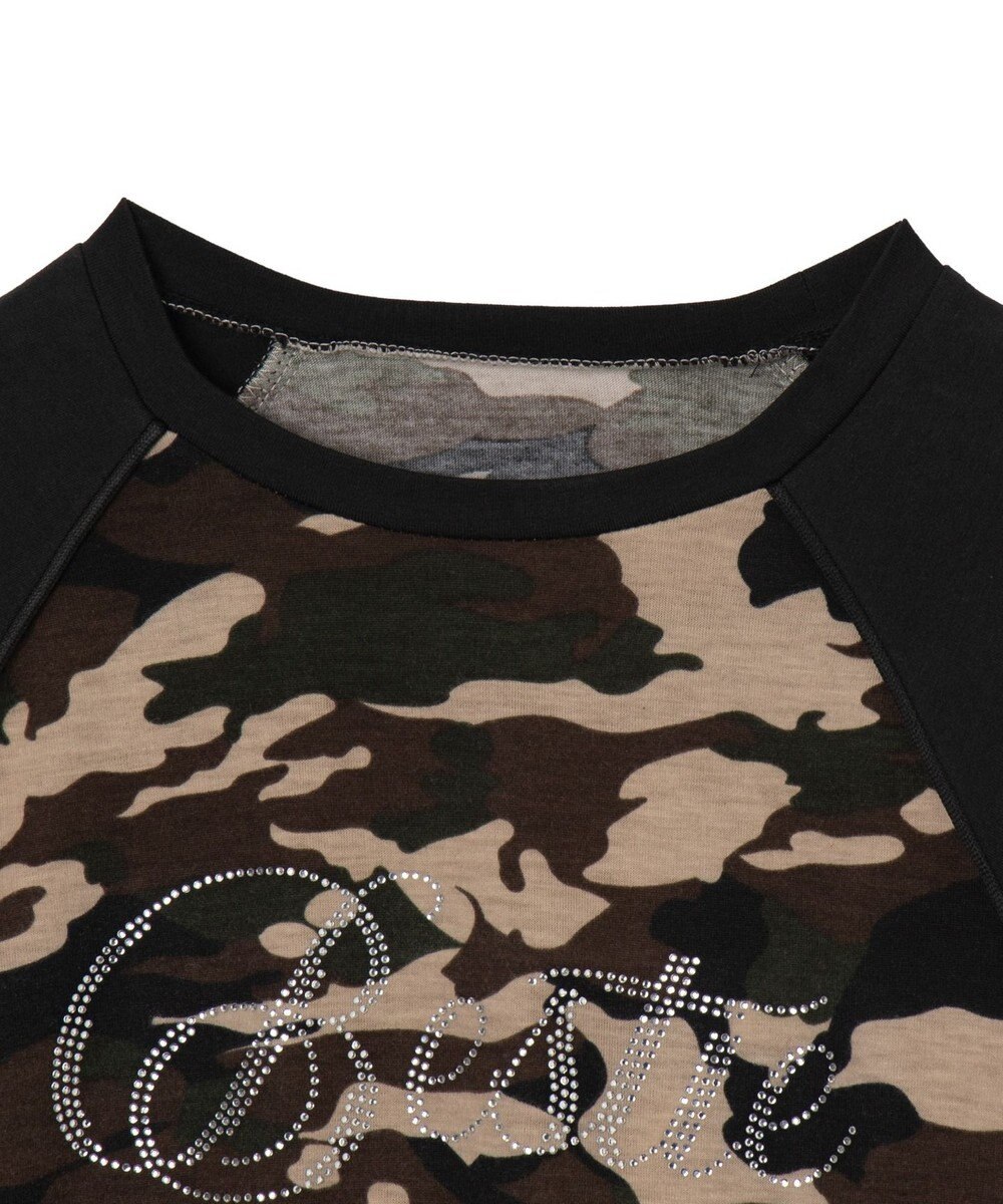 WEGO ラインストーンサイドドロストラグランロンT 