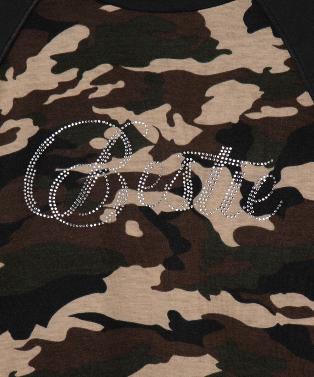 WEGO ラインストーンサイドドロストラグランロンT 