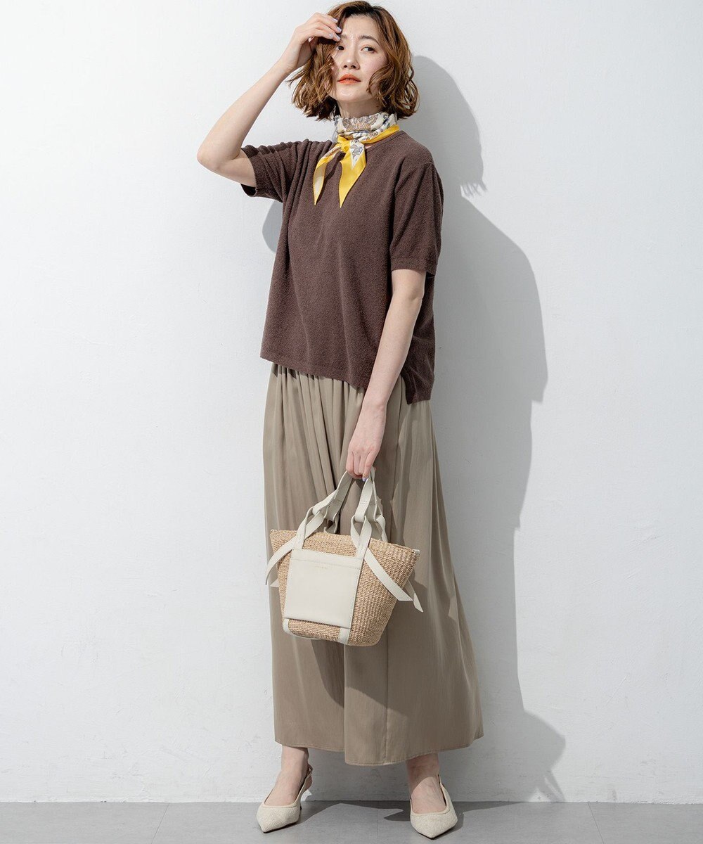 23区 コットンナイロンミニブークレ ニットT 