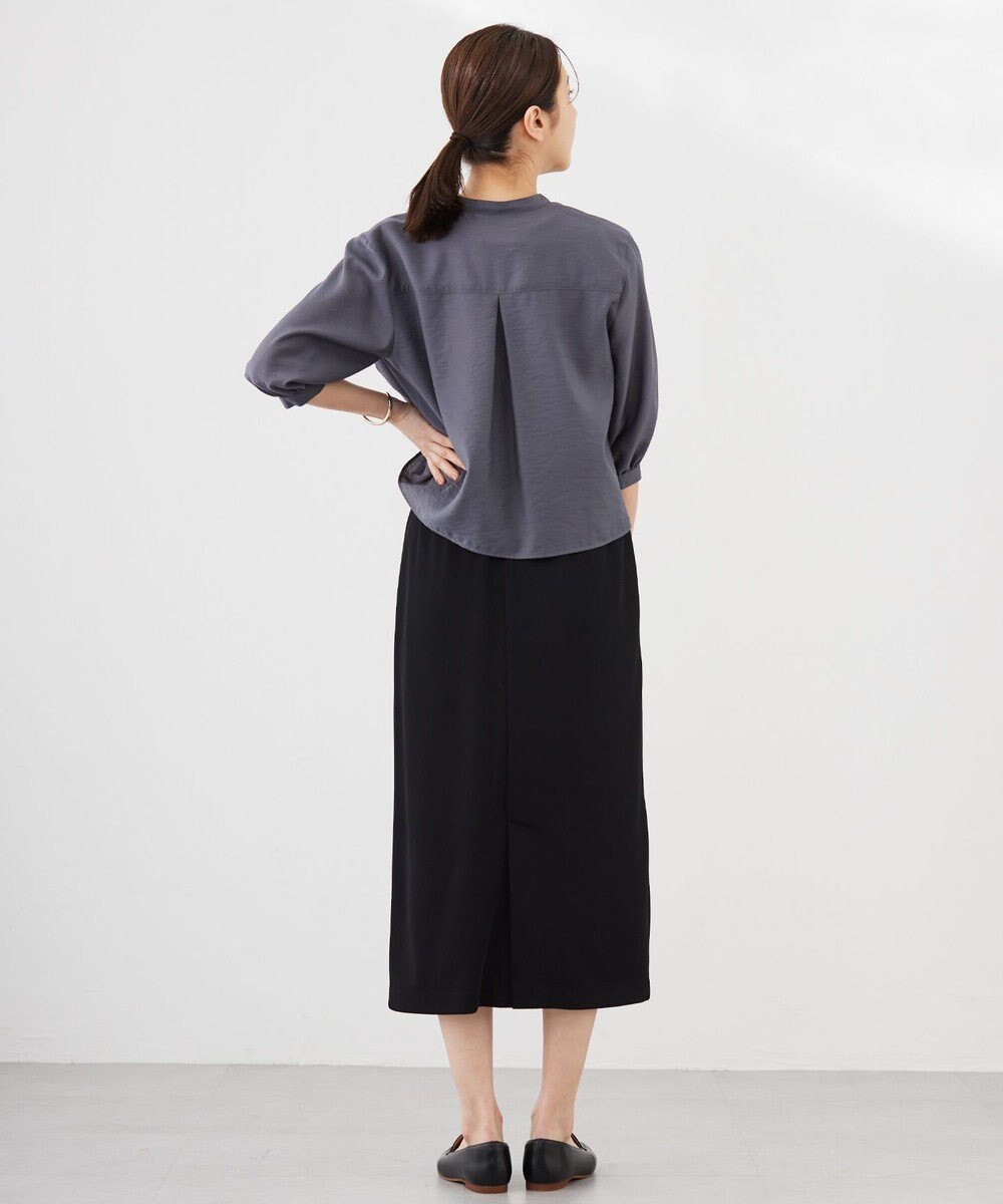 J.PRESS LADIES 【洗える】シアーブライトローン バンドカラー ブラウス 