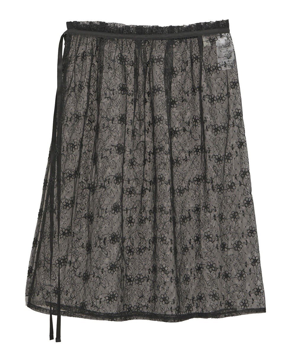 earth music&ecology フラワー刺繍レイヤードスカート 