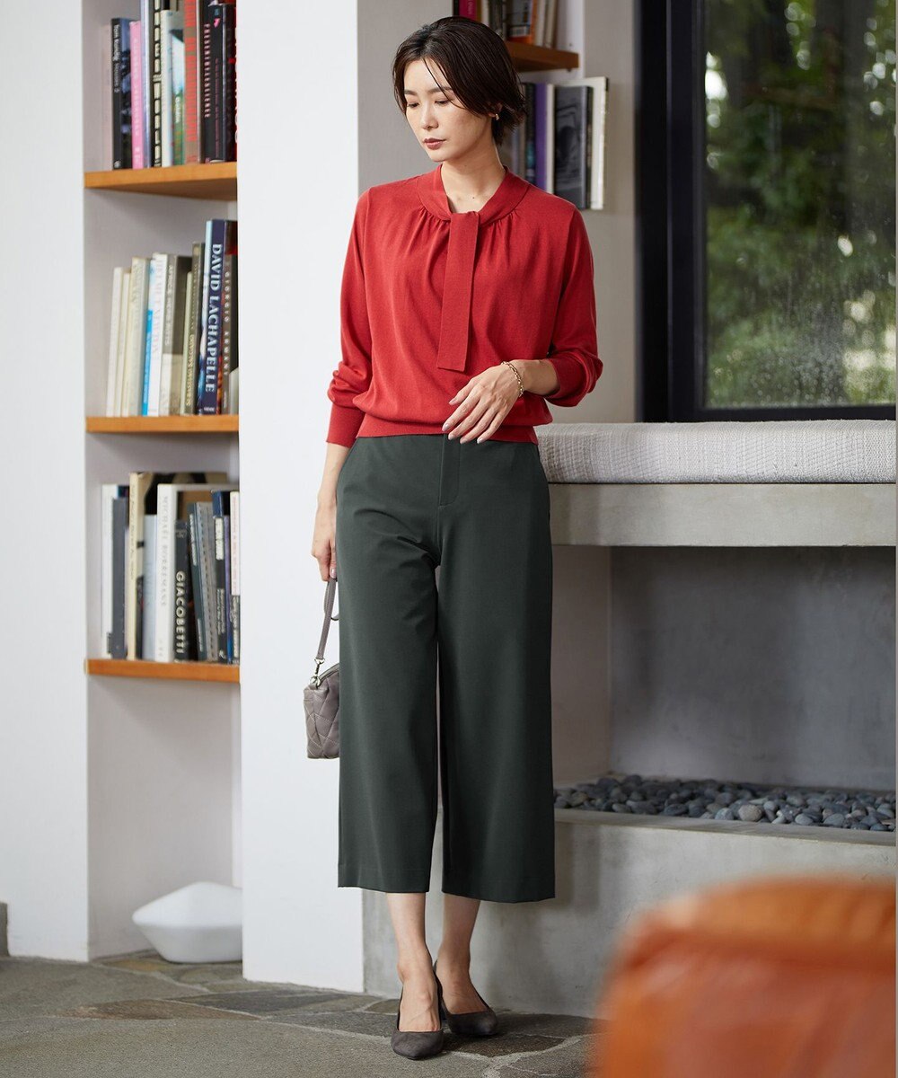 J.PRESS LADIES L 【洗える】アルガンシルク ワイドパンツ 