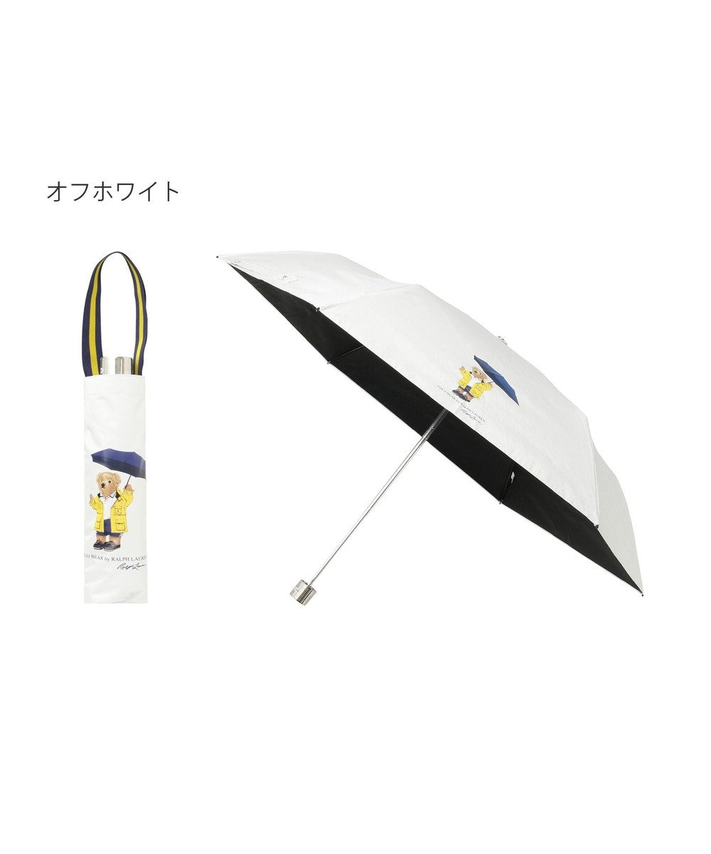 MOONBAT 【軽量】POLO RALPH LAUREN 晴雨兼用日傘 折りたたみ傘 レインベア／遮光 遮熱 UV オフホワイト