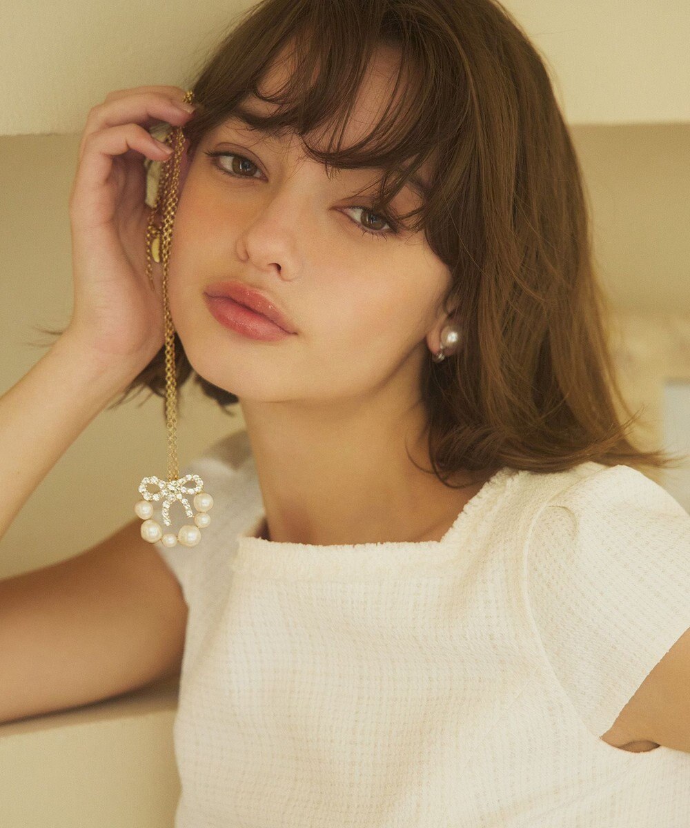 TOCCA 【2WAY】PROMISE PEARL RIBBON BROOCH NECKLACE ブローチ ネックレス 