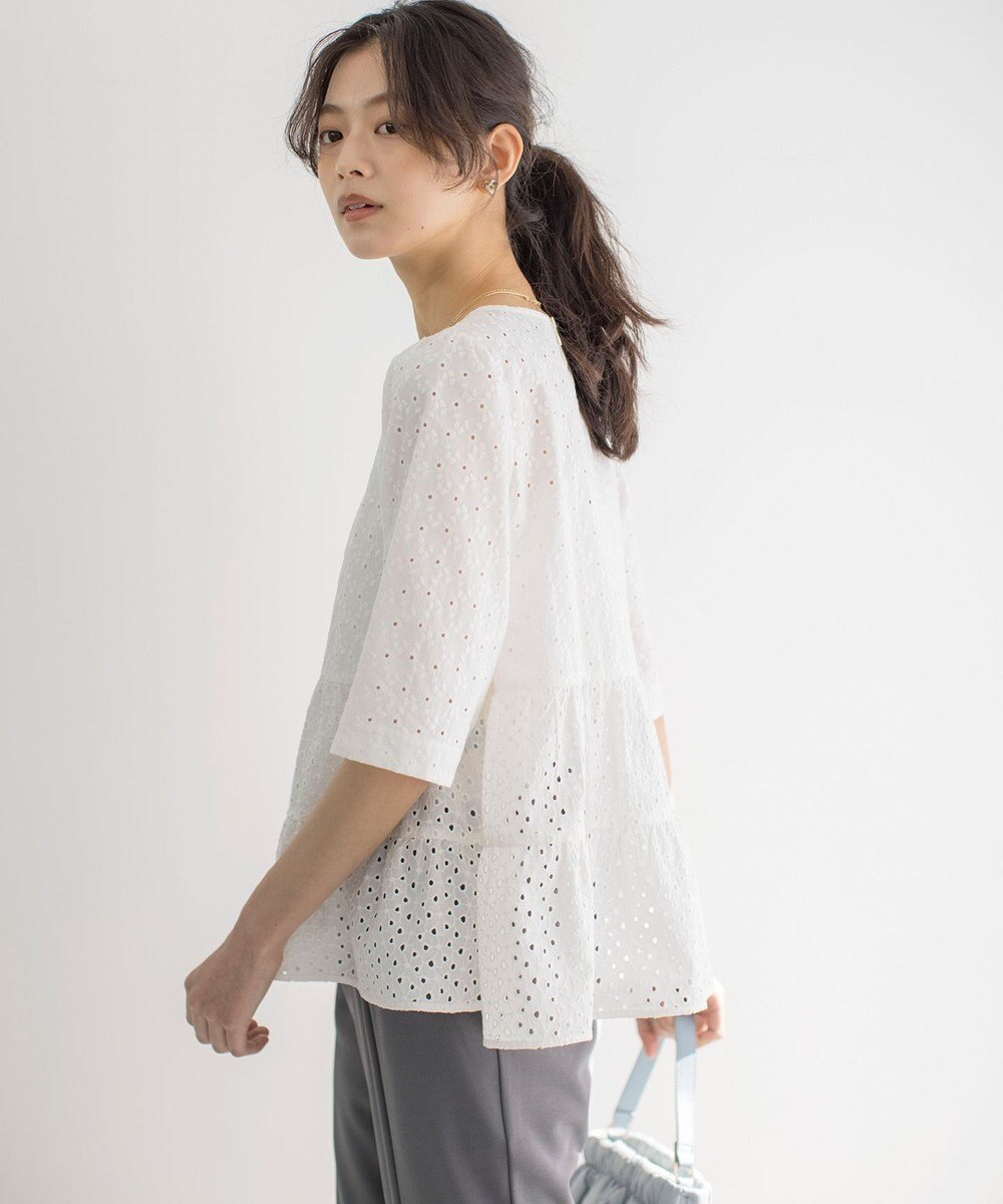 組曲 S エンブロイダリーレースフリル ブラウス 