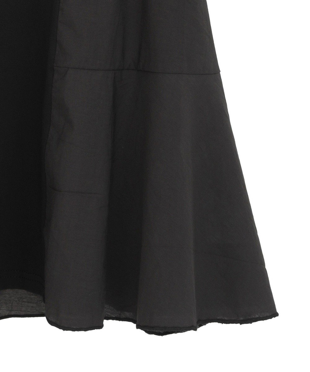 YECCA VECCA 【DOLL UP OOPS】異素材切替フレアートップス 