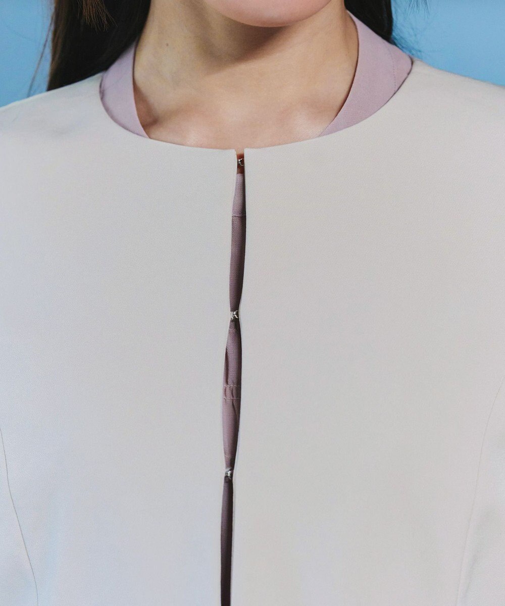 Tiaclasse L 【ダブルクロス・洗える】ノーカラージャケット 