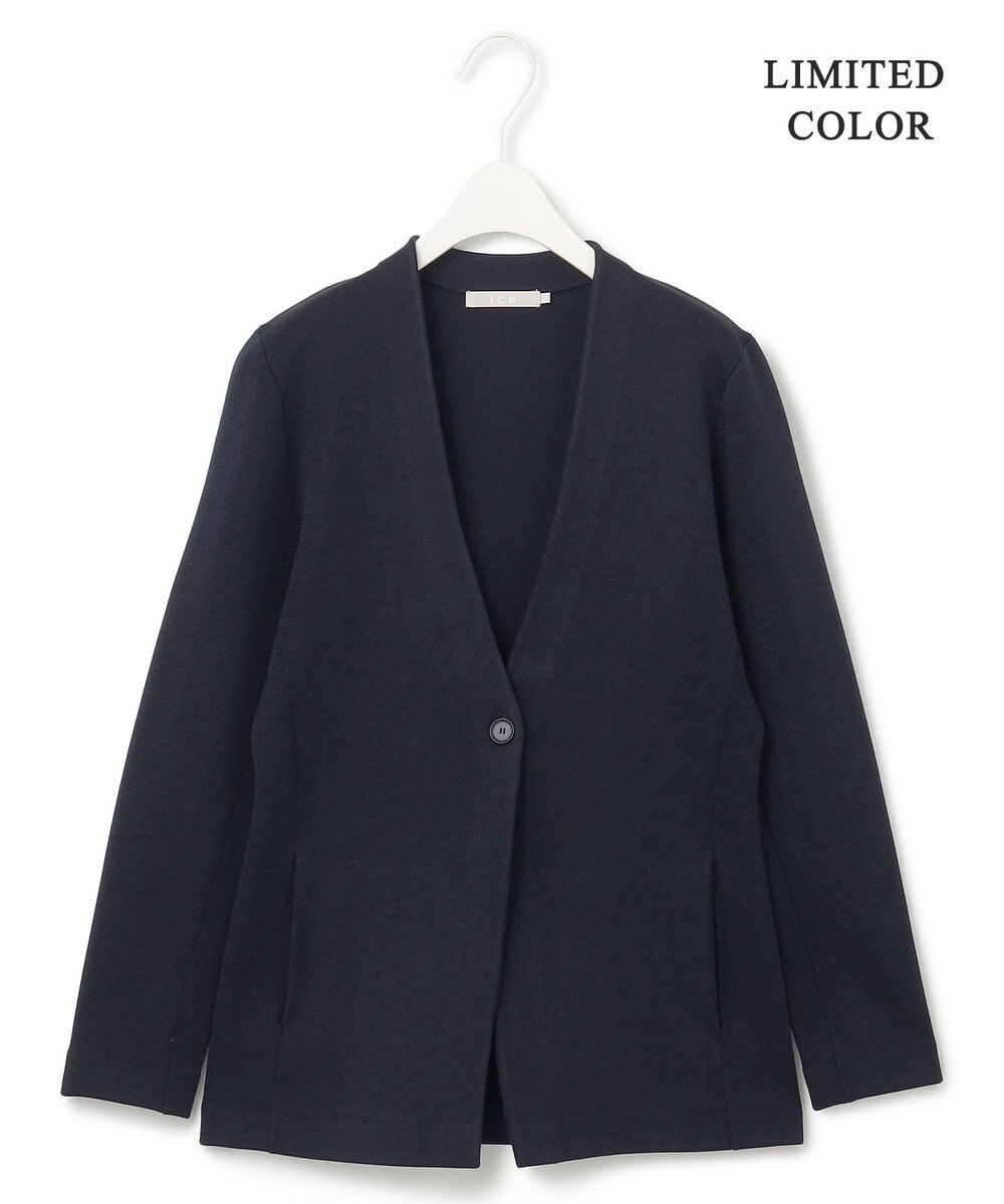 ICB 【洗える】シンセティックヤーンスムース ニットジャケット 