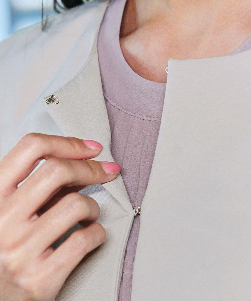 Tiaclasse L 【ダブルクロス・洗える】ノーカラージャケット 