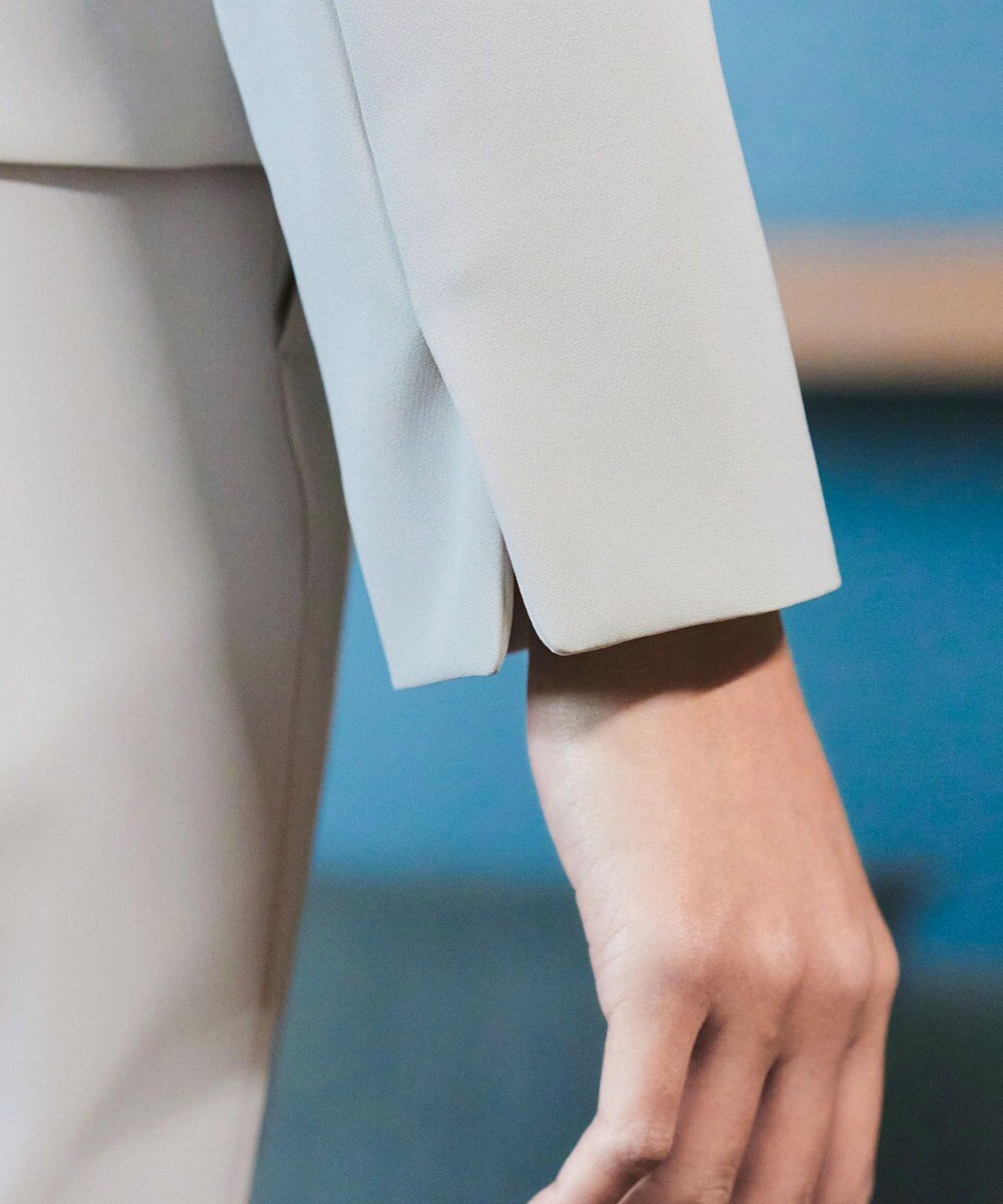 Tiaclasse L 【ダブルクロス・洗える】ノーカラージャケット 