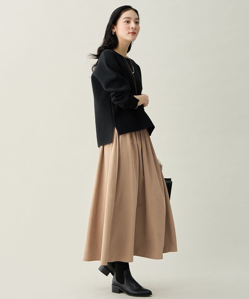 ANY L 【2SET】バイカラーニット×スエードスカートセット 