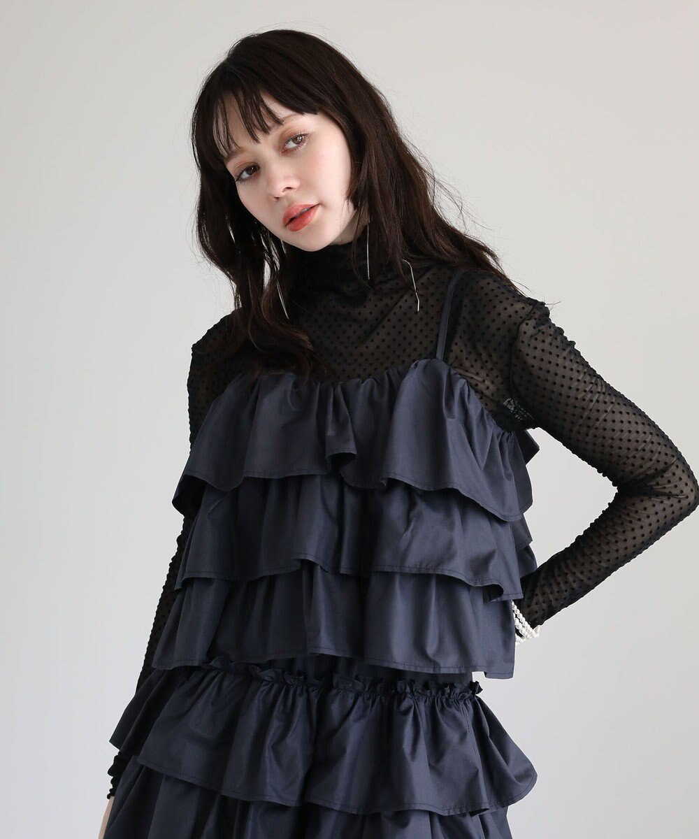 Green Parks ・ＳＵＧＡＲ　ＳＰＯＯＮ　レザーライクティアードキャミ 