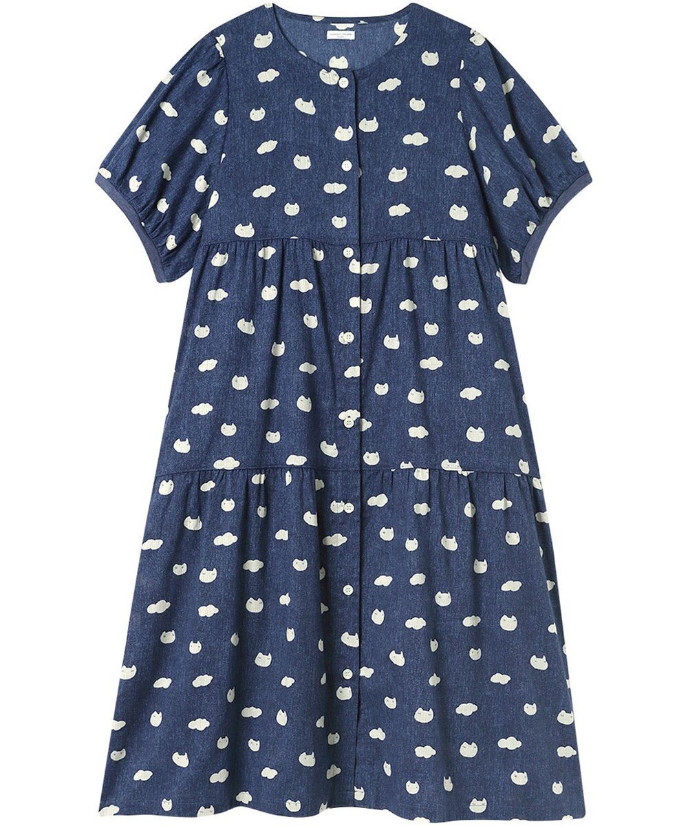 tsumori chisato SLEEP ツモリチサト ワンピース 綿100%(本体) 楊柳素材 5分袖 半袖 ロング丈 レディース UNT121 /ワコール 