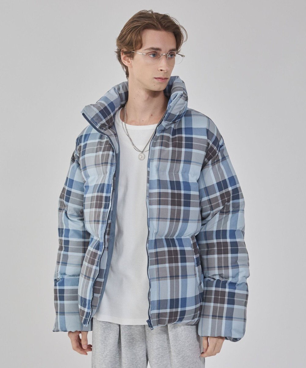 WEGO 【ユニセックス着用ITEM/MLサイズ展開】チェックパファーブルゾン 