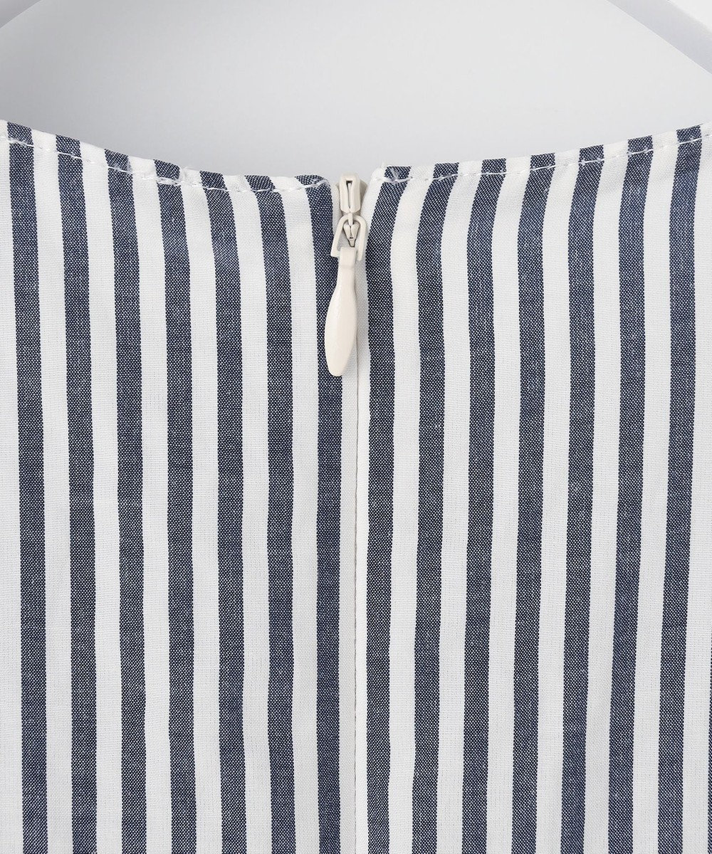 J.PRESS LADIES S 【洗える】コットンアセVis ストライプ クルーネック ブラウス 