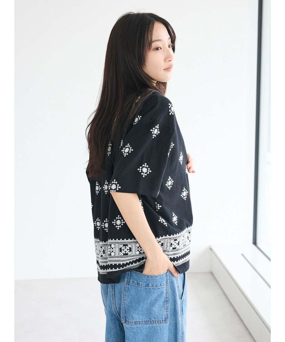 CRAFT STANDARD BOUTIQUE パネル刺繍開襟シャツ 