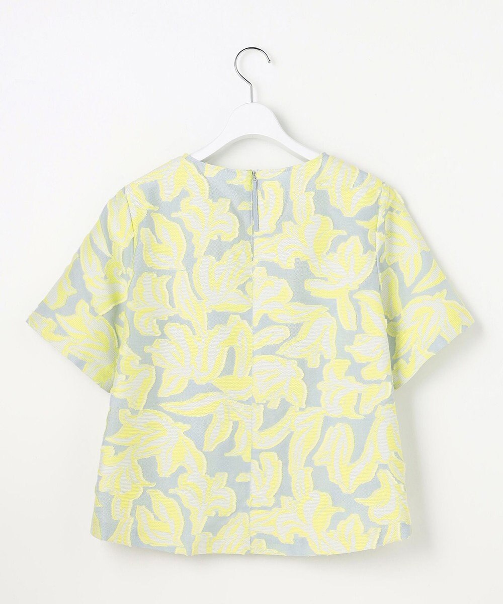 自由区 リーフモチーフカットジャガード ブラウス 