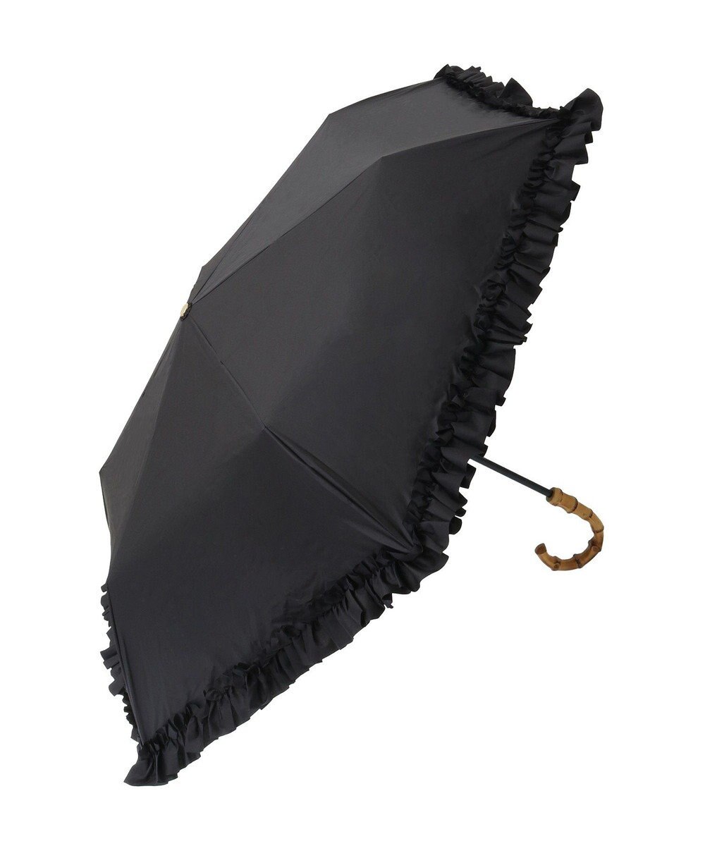 Maison de FLEUR 遮光&UV CUT フリル折りたたみ傘 