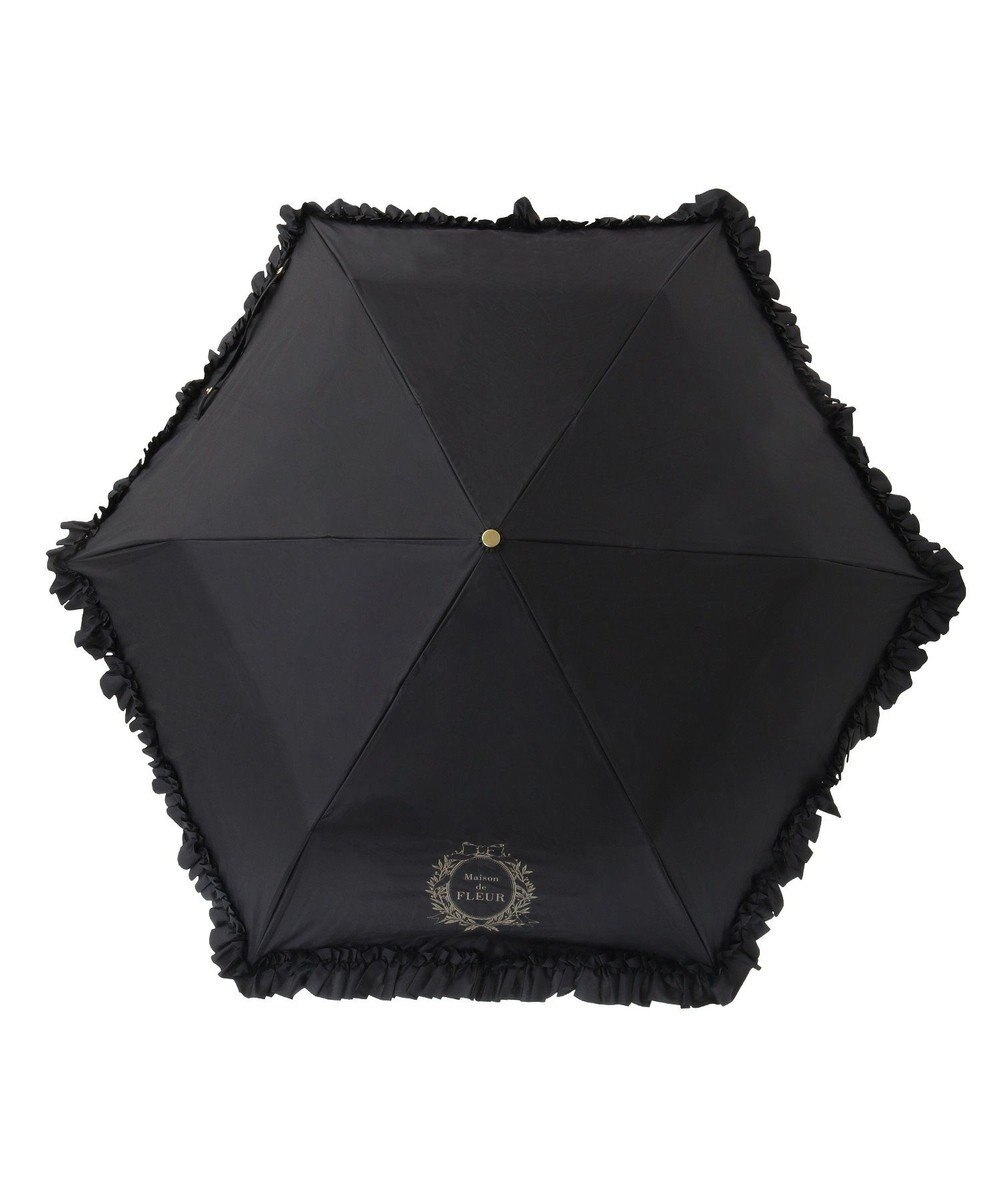 Maison de FLEUR 遮光&UV CUT フリル折りたたみ傘 
