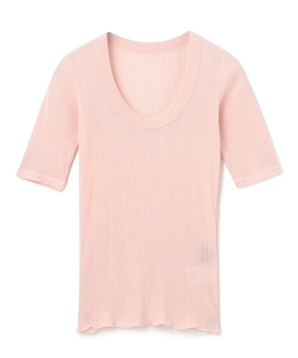 uncrave 【手洗い可】シアー ランダムリブ Uネック カットソー（uncrave STANDARD） 