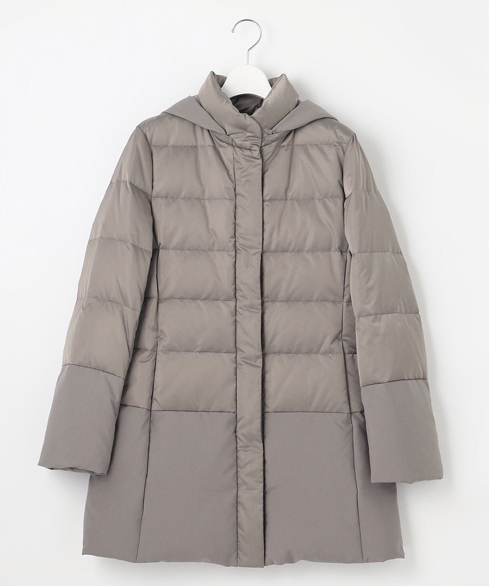 自由区 S 【撥水加工・洗える】ブライトダウンフード付き ダウンコート 