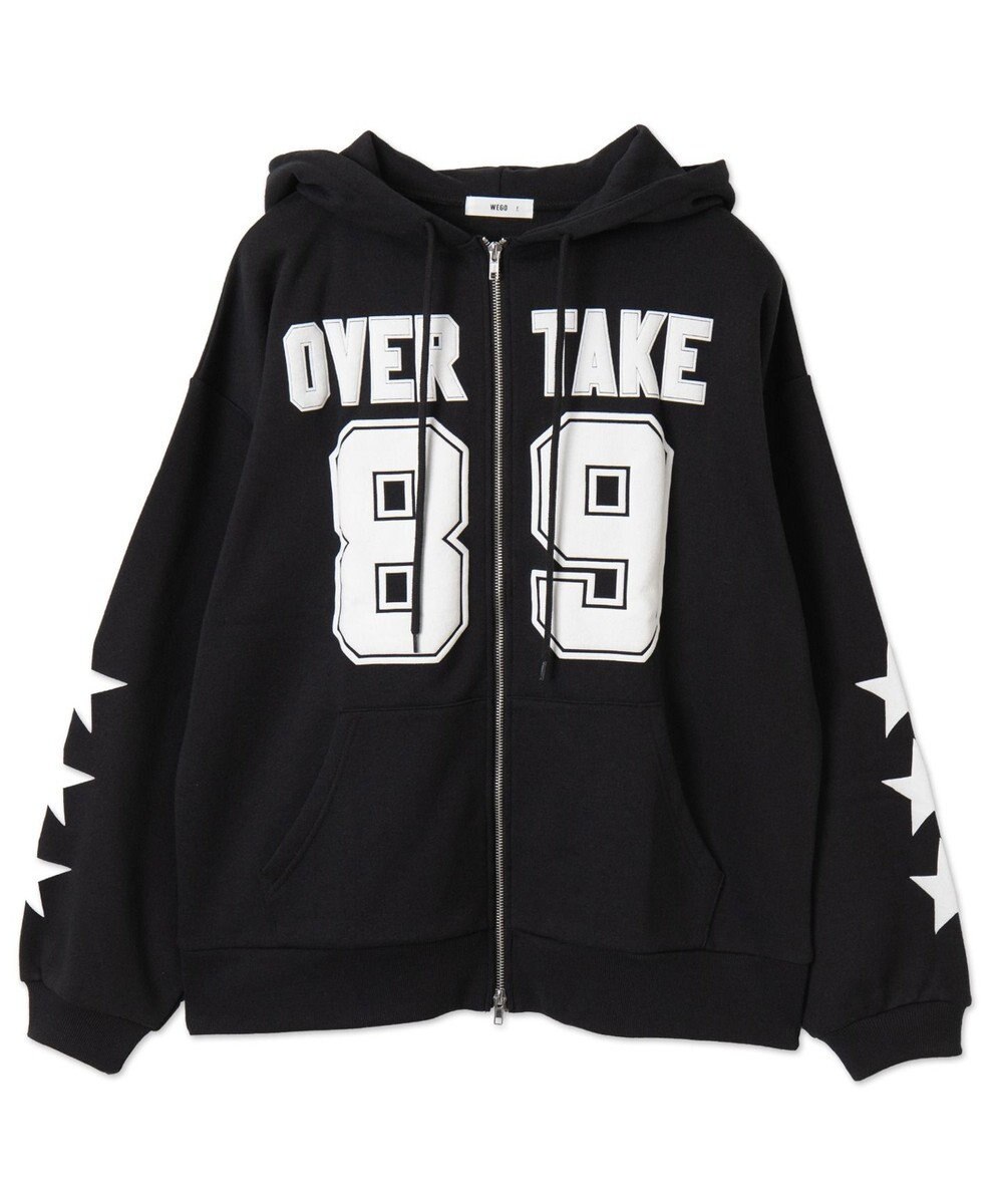 WEGO ナンバリング裏起毛BIGジップパーカー 